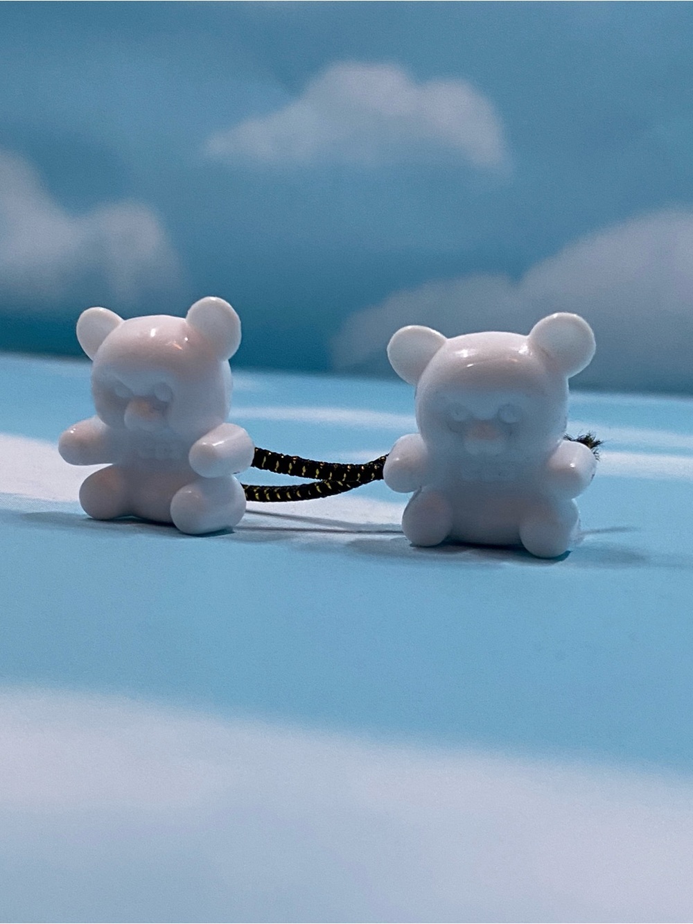White Teddy Bear Hair Tie Bobbles